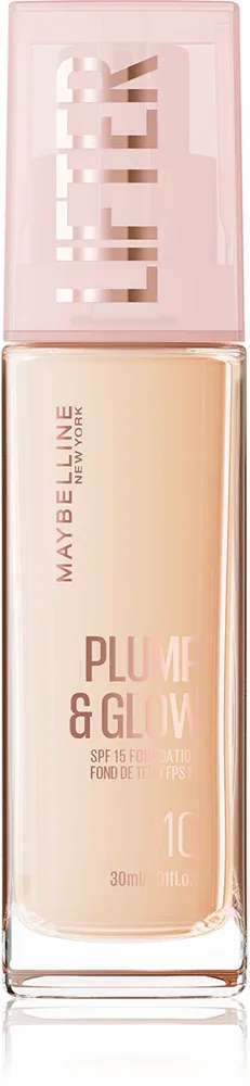 MAYBELLINE NEW YORK Lifter Plump & Glow - Тональное средство Maybelline Lifter Plump Glow флюид, среднее покрытие, 30 мл, 30 мл, оттенок 110