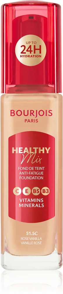 Тональный флюид Bourjois Healthy Mix увлажняющий, среднего покрытия, 30 мл, оттенок 51.5C Rose Vanilla