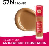 Тональный флюид Bourjois Healthy Mix увлажняющий, среднего покрытия, 30 мл, оттенок 57N Bronze — фото 2