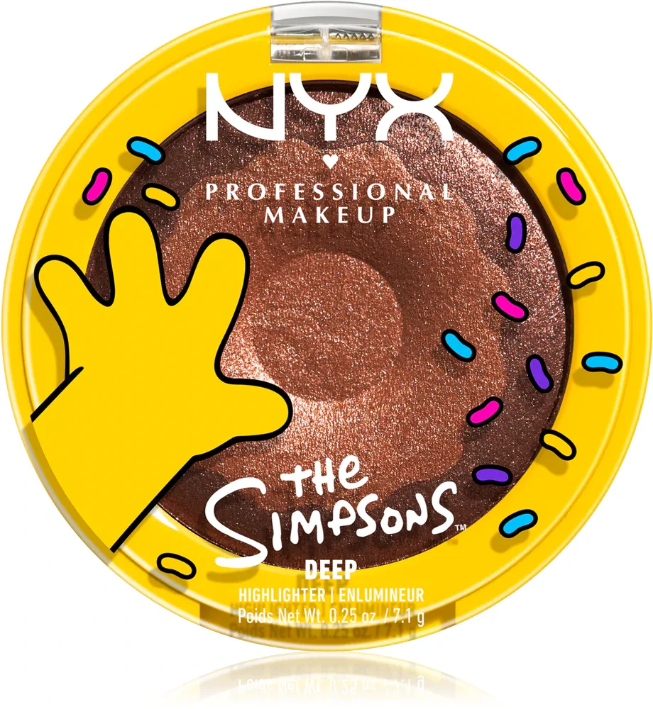 Хайлайтер для лица NYX Professional Makeup The Simpsons Highlighter с мерцающими пигментами, сияющий финиш, 7,1 г, оттенок Glazed Over