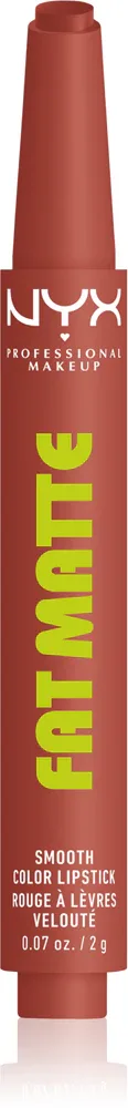 Матовая помада для губ NYX Professional Makeup Fat Matte кремовая текстура, стойкая, насыщенный цвет, 2 г, оттенок Rose Robe