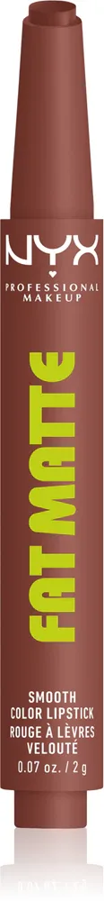 Матовая помада для губ NYX Professional Makeup Fat Matte кремовая текстура, стойкая, насыщенный цвет, 2 г, оттенок Toasty Taupe