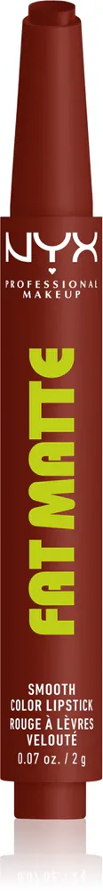Матовая помада для губ NYX Professional Makeup Fat Matte кремовая текстура, стойкая, насыщенный цвет, 2 г, оттенок Cocoa Cuddles