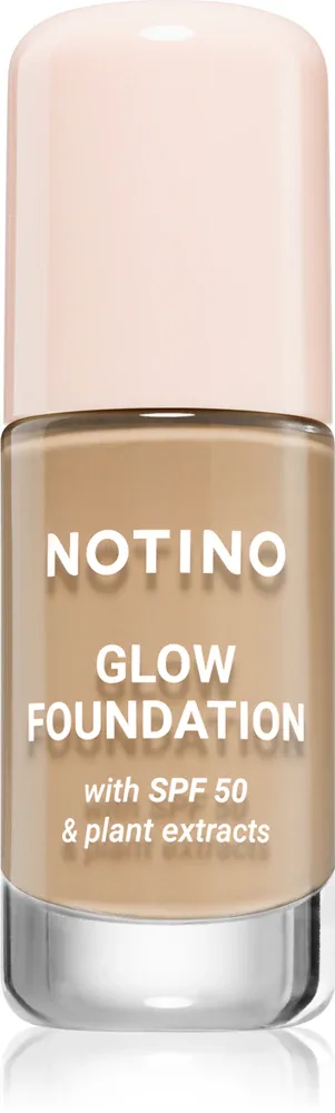 Тональное средство Notino Foundation Glow foundation with SPF 50 Plant Extracts, среднее покрытие, 30 мл, оттенок 02 Light Medium Warm