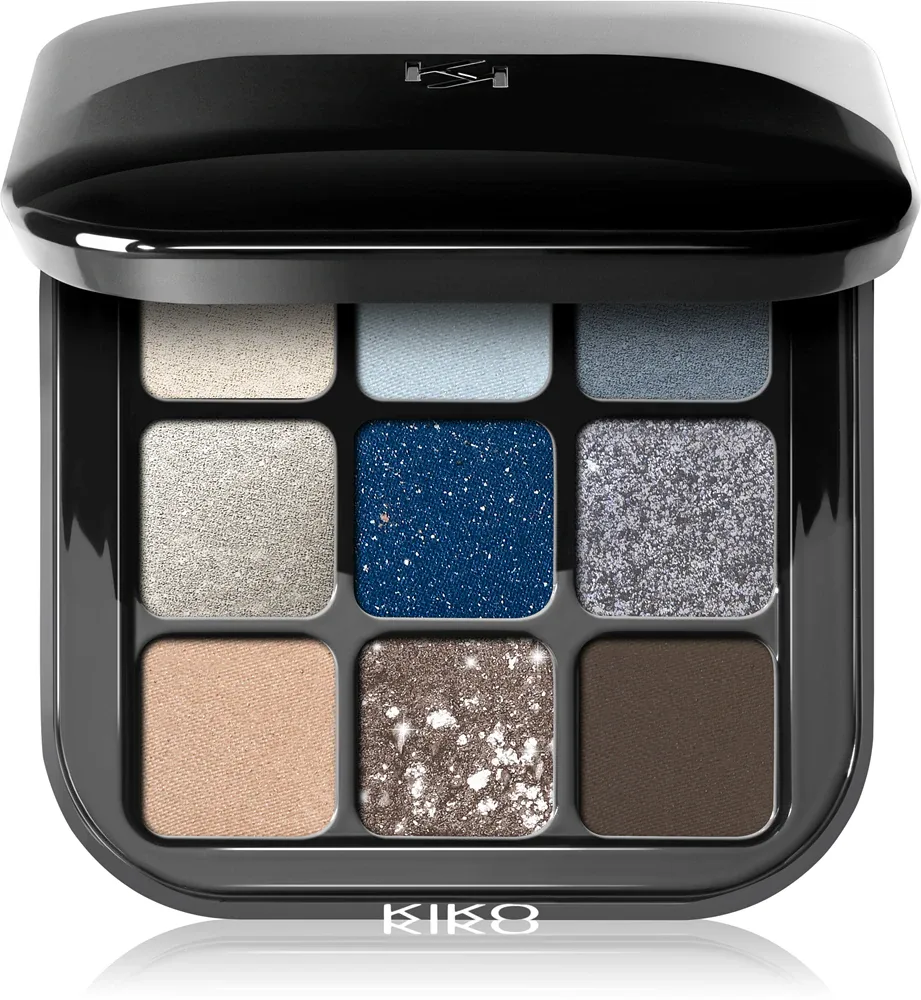 Палетка теней для век KIKO Milano Glamour Multi Finish с матовым и блестящим эффектом, сочетающиеся оттенки, 2,5 г, оттенок 05 Blue Variations