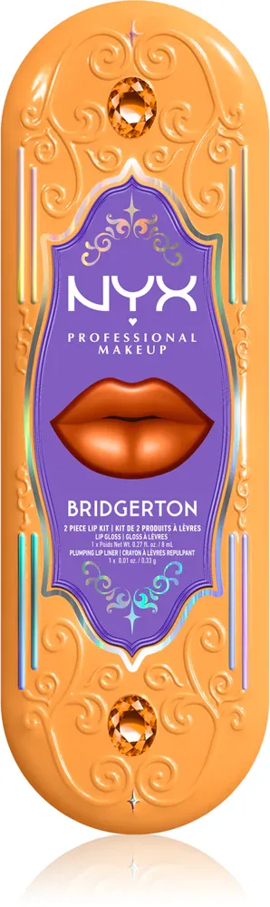 Набор для губ NYX Professional Makeup Bridgerton Royal Treasures блеск и карандаш с эффектом объёма, 2 шт, оттенок 06