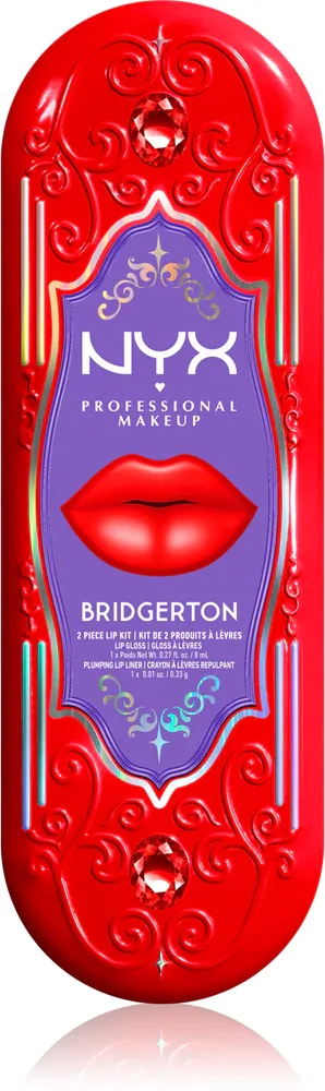 Набор для губ NYX Professional Makeup Bridgerton Royal Treasures блеск и карандаш с эффектом объёма, 2 шт, оттенок 04