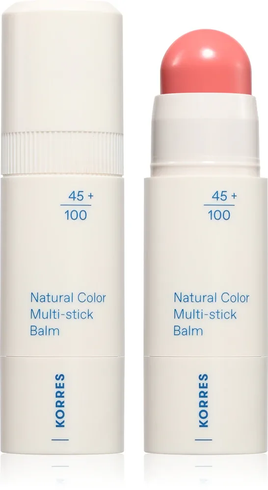 Стик для губ и щёк Korres Natural Color Multi-Stick Balm многофункциональный, с эффектом сияния, 4,5 г, оттенок Petal Pink