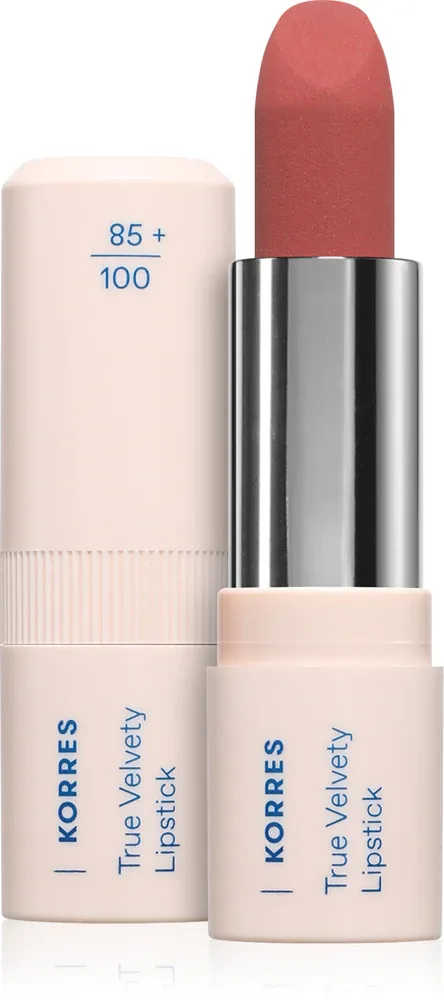 Помада для губ Korres True Velvety Lipstick кремовая, с гиалуроновой кислотой, 3 г, оттенок Rosewood