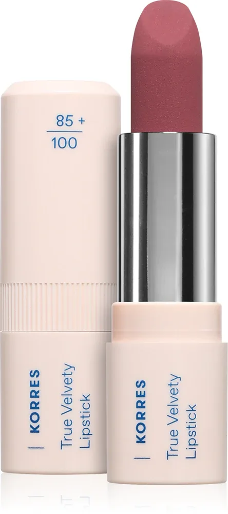 Помада для губ Korres True Velvety Lipstick кремовая, с гиалуроновой кислотой, 3 г, оттенок Plum Rose