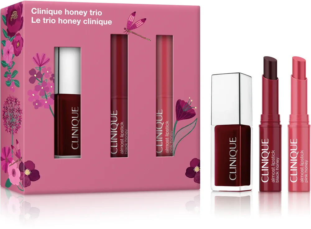 Набор косметики для губ и щёк Clinique Mini Kit Honey Trio, подарочный