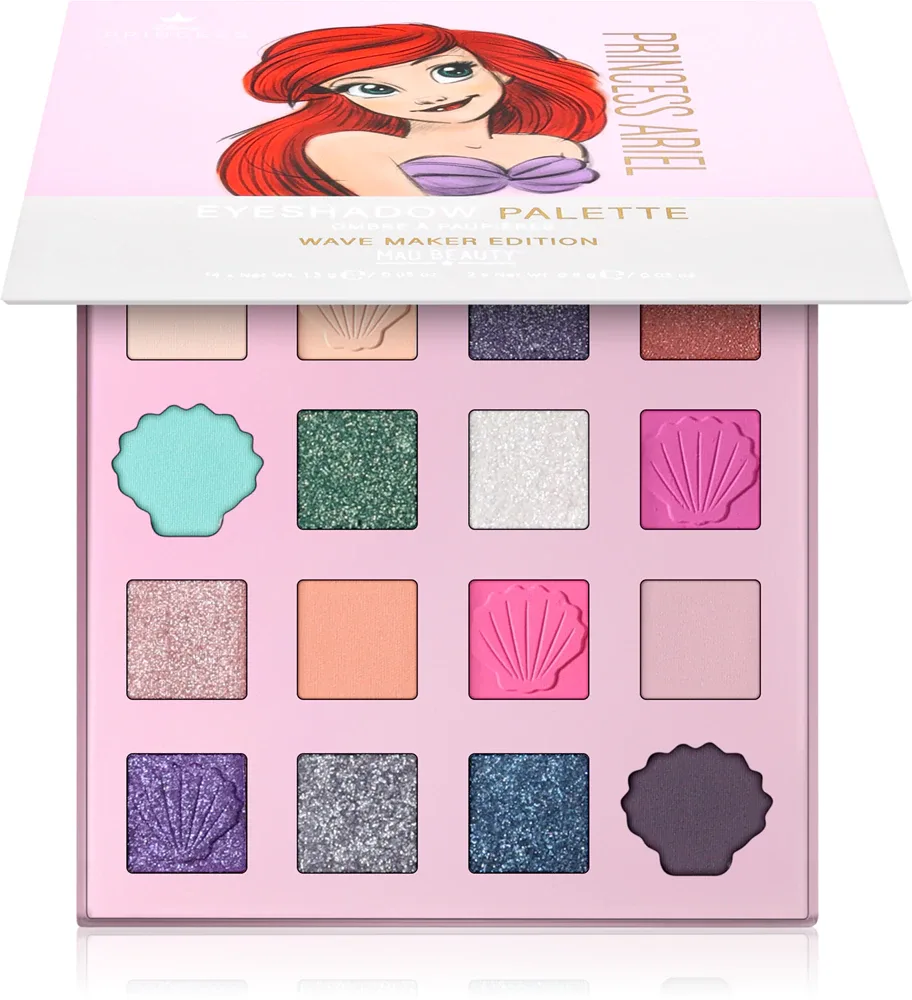 Палетка теней для век Mad Beauty Disney Princess Ariel матовые и брокатовые, 19,8 г