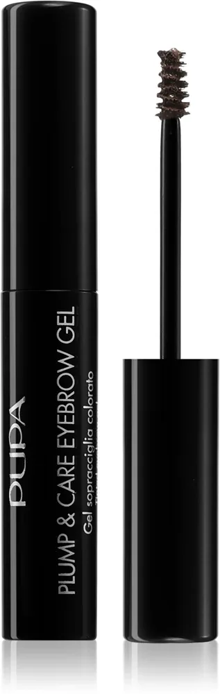 Гель для бровей PUPA Milano Plump Care Eyebrow Gel тонирующий, со щёточкой, 3 мл, оттенок 002 - Brown