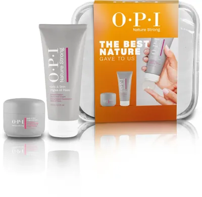 Набор для ухода за ногтями и кожей рук OPI Nature Strong Nails Skin крем и бальзам, 2 шт