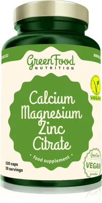 Добавка пищевая GreenFood Nutrition Calcium Magnesium Zinc Citrate с кальцием, магнием и цинком, 130 г
