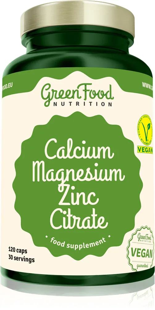 Добавка пищевая GreenFood Nutrition Calcium Magnesium Zinc Citrate с кальцием, магнием и цинком, 130 г