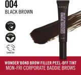 Гель для бровей Rimmel Wonder'Bond стойкий, быстросохнущий, 7,7 мл, оттенок 004 Black Brown — фото 2
