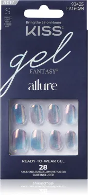 Накладные ногти KISS Gel Fantasy Allure с эффектом гелевых ногтей, с клеем, 28 шт
