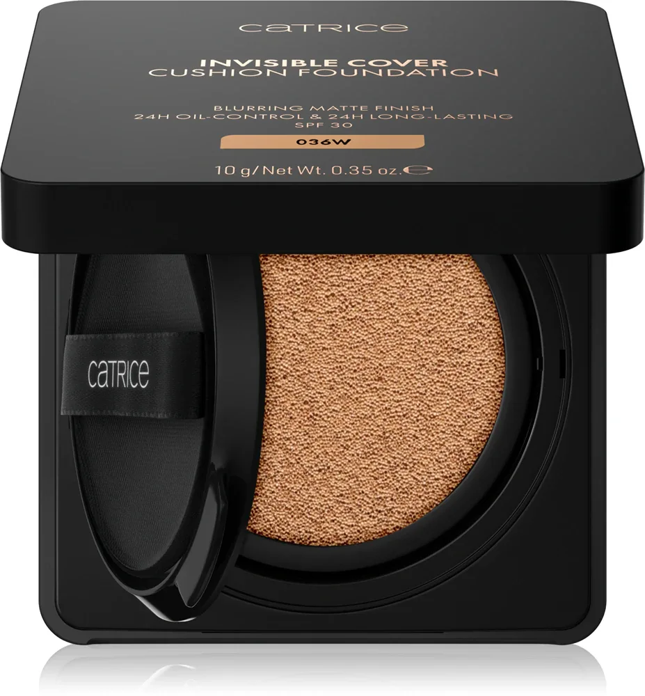 Тональное средство Catrice Invisible Cover Cushion Foundation кушон, с SPF, 10 г, оттенок 036W