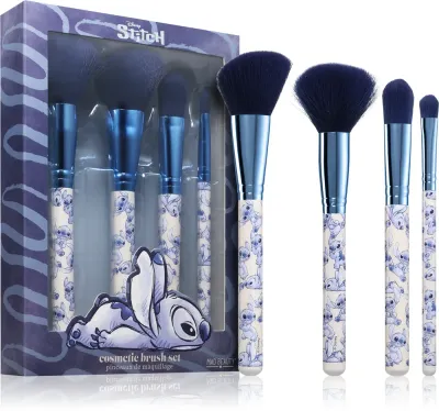 Набор кистей для макияжа Mad Beauty Stitch Denim мягкий ворс, 4 шт