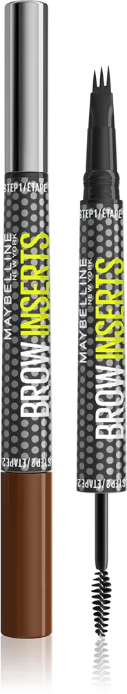MAYBELLINE NEW YORK Brow Inserts - Фломастер для бровей Maybelline Brow Inserts с щёточкой, для естественного эффекта, 1,25 мл, 1.25 мл, оттенок 4 Medium Brown