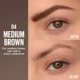 MAYBELLINE NEW YORK Brow Inserts - Фломастер для бровей Maybelline Brow Inserts с щёточкой, для естественного эффекта, 1,25 мл, 1.25 мл, оттенок 4 Medium Brown — фото 3