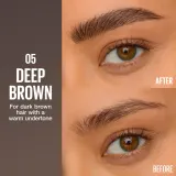 MAYBELLINE NEW YORK Brow Inserts - Фломастер для бровей Maybelline Brow Inserts с щёточкой, для естественного эффекта, 1,25 мл, 1.25 мл, оттенок 5 Deep Brown — фото 4