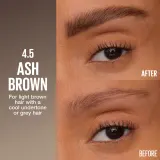 MAYBELLINE NEW YORK Brow Inserts - Фломастер для бровей Maybelline Brow Inserts с щёточкой, для естественного эффекта, 1,25 мл, 1.25 мл, оттенок 4.5 Ash Brown — фото 3
