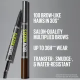 MAYBELLINE NEW YORK Brow Inserts - Фломастер для бровей Maybelline Brow Inserts с щёточкой, для естественного эффекта, 1,25 мл, 1.25 мл, оттенок 4.5 Ash Brown — фото 5