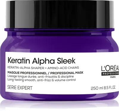 L’Oréal Professionnel Serie Expert Keratin Alpha Sleek - Маска для волос Serie Expert Keratin Alpha Sleek разглаживающая, питательная, 250 мл, 250 мл