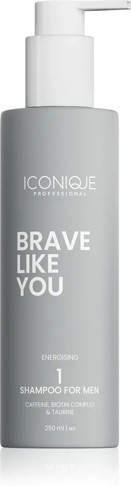 Шампунь для волос ICONIQUE Professional BRAVE LIKE YOU Energising мужской, с кофеином и биотином, 250 мл