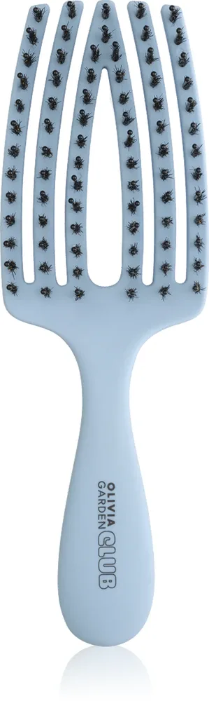 Расчёска для волос Olivia Garden Club The Nomad Detangling Shine Fingerbrush компактная, с щетиной кабана и нейлона, 1 шт