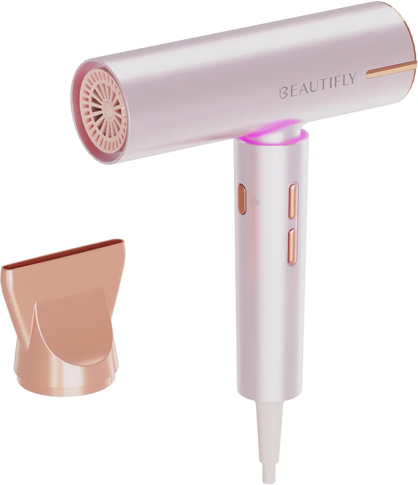 Фен для волос Beautifly CandyFlow, с ионизацией, с диффузором, 1 шт Pink