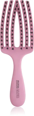 Расчёска для волос Olivia Garden Club The Nomad Detangling Shine Fingerbrush компактная, с щетиной кабана и нейлона, 1 шт Pink