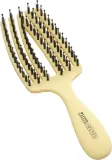 Расчёска для волос Olivia Garden Club The Nomad Detangling Shine Fingerbrush компактная, с щетиной кабана и нейлона, 1 шт Yellow — фото 2