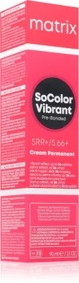 Профессиональная краска для волос Matrix SoColor Vibrant Pre-Bonded Cream Permanent, стойкая, яркий цвет, 90 мл