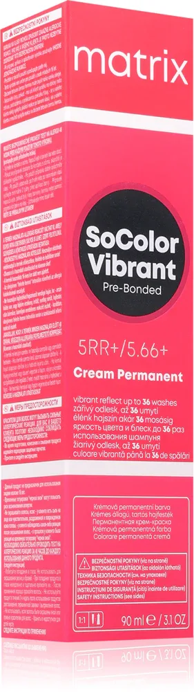 Профессиональная краска для волос Matrix SoColor Vibrant Pre-Bonded Cream Permanent, стойкая, яркий цвет, 90 мл