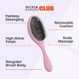 Расчёска для волос Olivia Garden Club The Reset Detangling Shine Hairbrush с щетиной кабана и нейлона, 1 шт Pink — фото 4