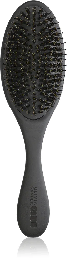Расчёска для волос Olivia Garden Club The Reset Detangling Shine Hairbrush с щетиной кабана и нейлона, 1 шт Black