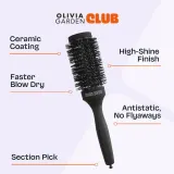 Брашинг для волос Olivia Garden Club The Glow Blowout Ceramic Round Brush Black керамический, чёрный, 1 шт M — фото 4