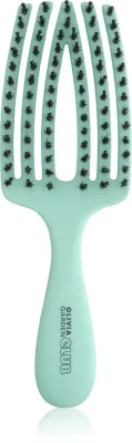 Расчёска для волос Olivia Garden Club The Nomad Detangling Shine Fingerbrush компактная, с щетиной кабана и нейлона, 1 шт Mint