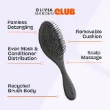 Расчёска для волос Olivia Garden Club The Reset Wet Curly Detangling Hairbrush для распутывания, с нейлоновой щетиной, 1 шт — фото 5