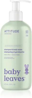 Гель для тела и волос детский Attitude Baby Leaves Shampoo Body wash для чувствительной кожи, 473 мл