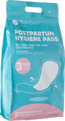 Послеродовые прокладки MomCare by Lina Postpartum Pads анатомической формы, сверхвпитывающие, 18 шт