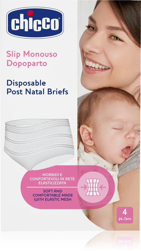 Трусы послеродовые Chicco Mammy Disposable Post-Natal Briefs одноразовые, сетчатые, 4 шт rozmiar universal