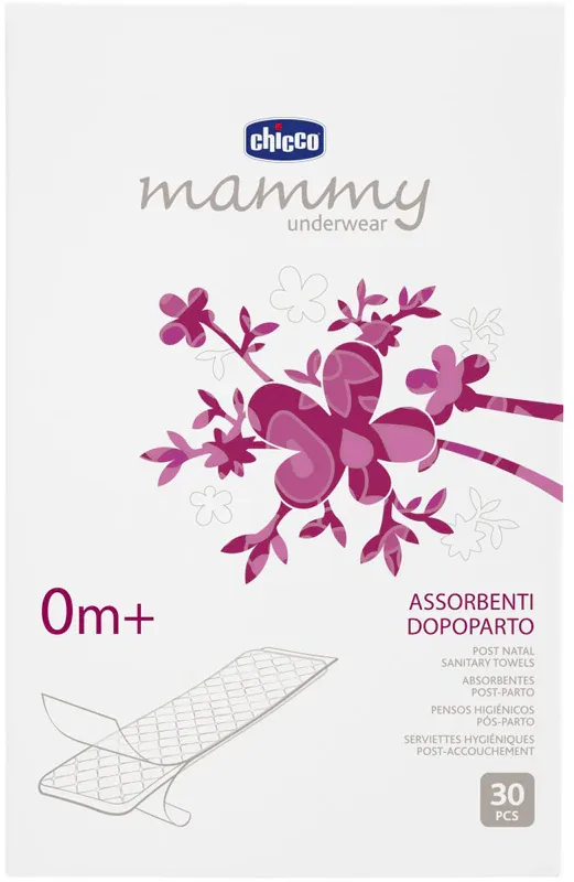 Прокладки послеродовые Chicco Mammy Post Natal Sanitary Towels трёхслойные, одноразовые, 30 шт