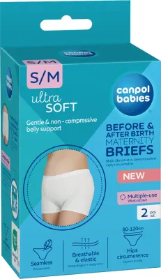 Трусы Canpol babies Maternity Briefs для беременных и после родов, бесшовные, с высоким поясом, 2 шт