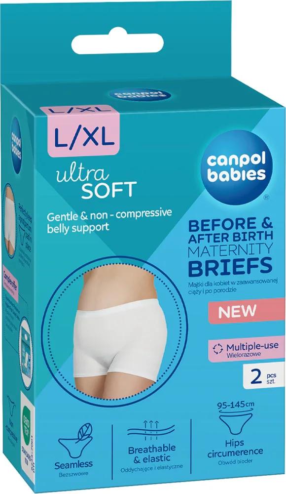 Трусы Canpol babies Maternity Briefs для беременных и после родов, бесшовные, с высоким поясом, 2 шт