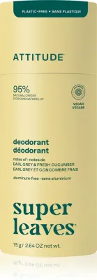 Дезодорант Attitude Super Leaves Natural Deodorant твёрдый, для любого типа кожи, 75 г