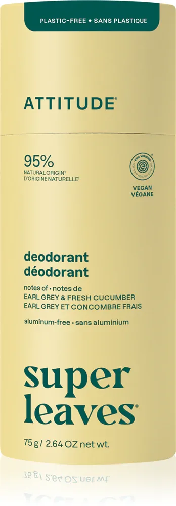 Дезодорант Attitude Super Leaves Natural Deodorant твёрдый, для любого типа кожи, 75 г